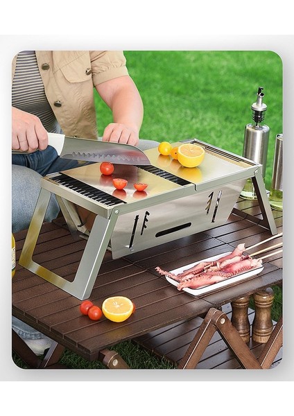 Taşınabilir Paslanmaz Çelik Mangal / Barbekü （hediye Taşıma Çantası Dahil） indirimleri