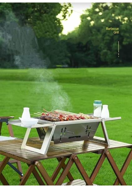 Taşınabilir Paslanmaz Çelik Mangal / Barbekü （hediye Taşıma Çantası Dahil）