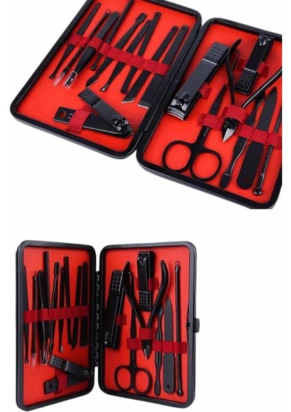 17 Parça Manikür Seti Taşınabilir Özel Çantalı El ve Ayak Bakımı Tırnak Batığı Temizleme indirimleri