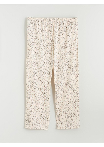 Yeni Sezon Beli Lastikli Çiçekli Kadın Pijama Altı