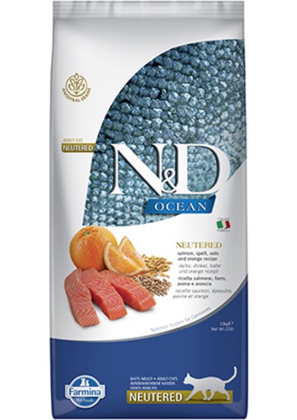 Nd Ocean Somonlu Neutered Az Tahıllı Kedi Maması 10 Kg fırsatları