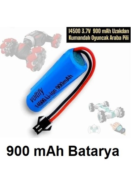 Siyah Soket Uzaktan Kumandalı Oyuncak Araba Pili 900 Mah 3.7V 14500 Li-Ion