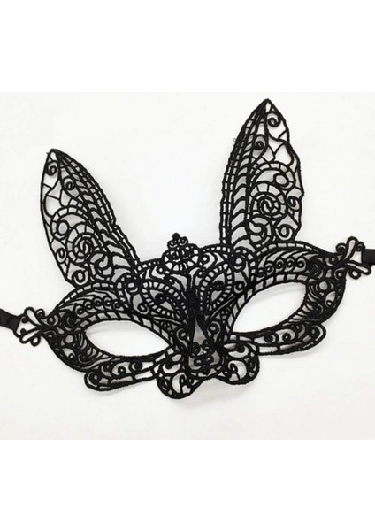 Bfs Siyah Renk Dantel Kesim Dantel Işlemeli Balo Parti Maskesi 7 No