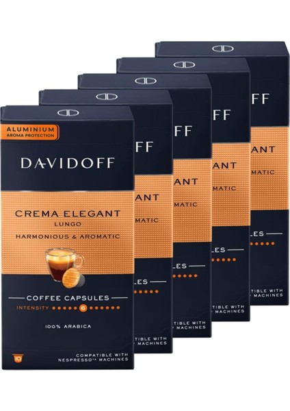 Crema Elegant Lungo 5X10 Kapsül Kahve