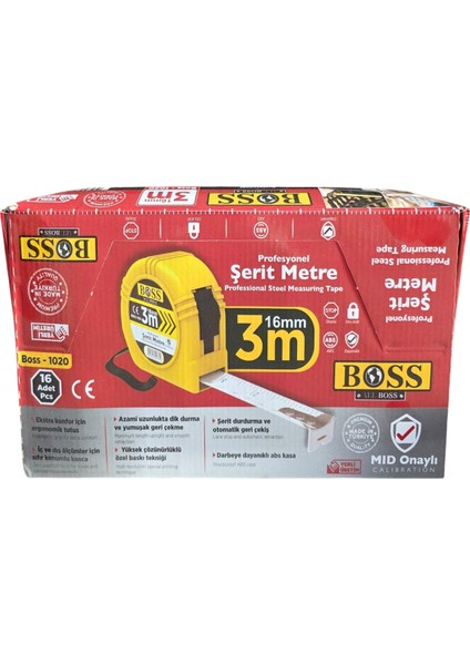 3X16 mm Şerit Metre 16 Adet fırsatları