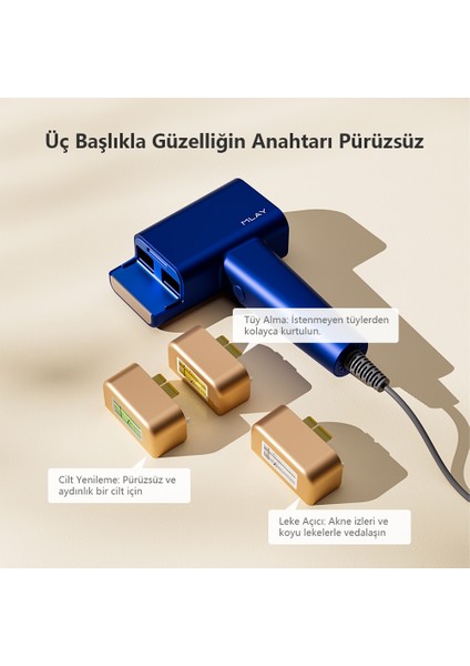 T16 3 Milyon Atım Ev Tipi Ipl Lazer Epilasyon Cihazı - 3 Başlık (Hr+Bk+Fa)