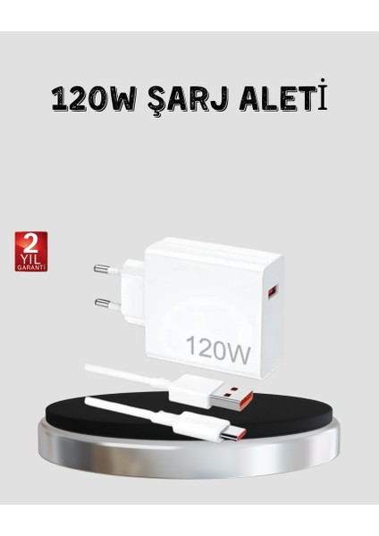 Techmrt 120W Hızlı Şarj Başlığı Ultra Güçlü Type-C Adaptör Kablo Dahil