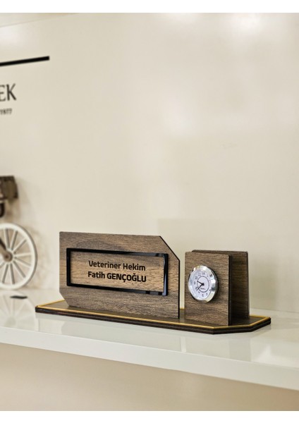Kişiye Özel Ahşap Saatli&fotoğraflı Isimlik