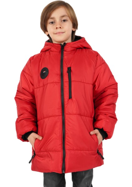 İçi Kürklü Su ve Rüzgar Geçirmez Erkek Çocuk Mont