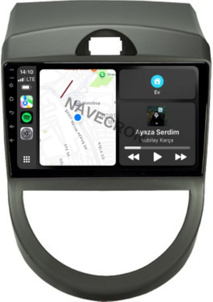 Kıa Soul 2010-13 9" Uyumlu Android Multimedia Gerçek 4/64 Kablosuz Carplay Geri Görüş Kameralı