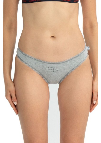 Kadın, Lisanslı, 3'lü Slip Külot, Gri Mlj.- Bask.- Mavi Bask. fırsatları