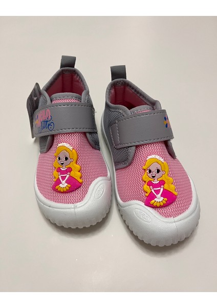 Kız Çocuk Keten,hafif ,yumuşak ve Kaymaz Taban Panduf Ev Kreş Ayakkabısı Prenses Model