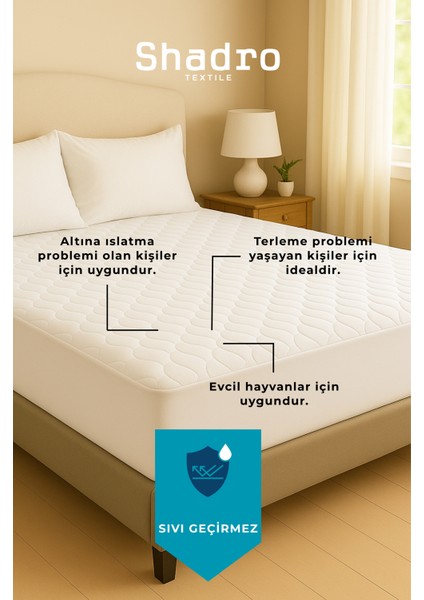 Kapitone Fitted Full Kenar Su Sıvı Geçirmez Tek-Çift Kişilik Yatak Koruyucu Alez Beyaz modelleri