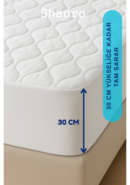 Kapitone Fitted Full Kenar Su Sıvı Geçirmez Tek-Çift Kişilik Yatak Koruyucu Alez Beyaz fırsatları