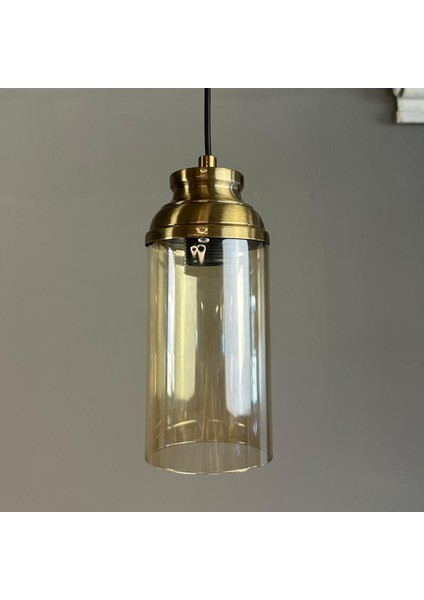 Windy Cam Bal Rengi Tekli Avize Kum Saati Başlık Retro Sarkıt Lamba Salon Aydınlatma