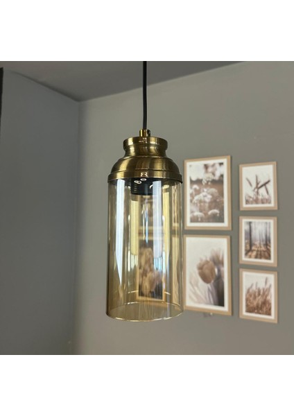 Windy Cam Bal Rengi Tekli Avize Kum Saati Başlık Retro Sarkıt Lamba Salon Aydınlatma fiyatları