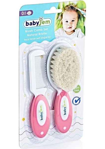 Bfs Doğal Kıl Fırça Tarak Seti 519 Pembe