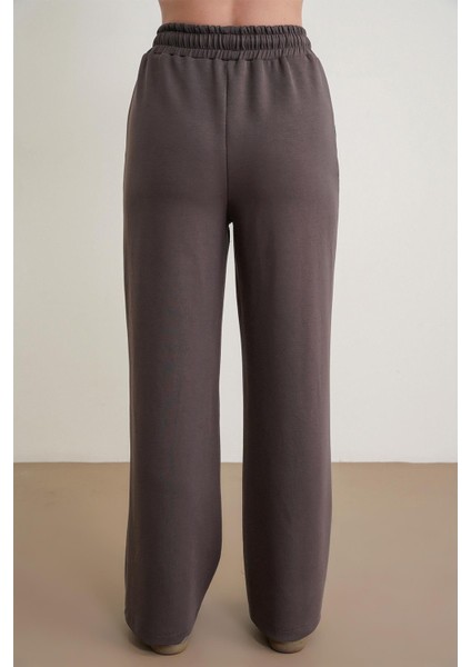 4785 Kadın Premium Modal Palazzo Dökümlü Bol Paça Pantolon Kahve