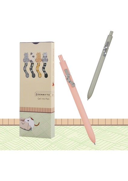 Mavi Mürekkepli Cat (Kedi) Jel Kalem 4'lü