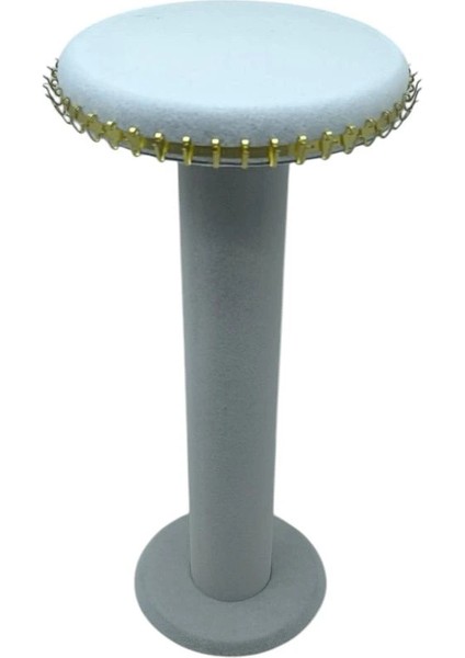 Süet Kumaş Gri Renk 35 cm Yuvarlak Model Kolye-Tesbih-Bileklik Standı fiyatları