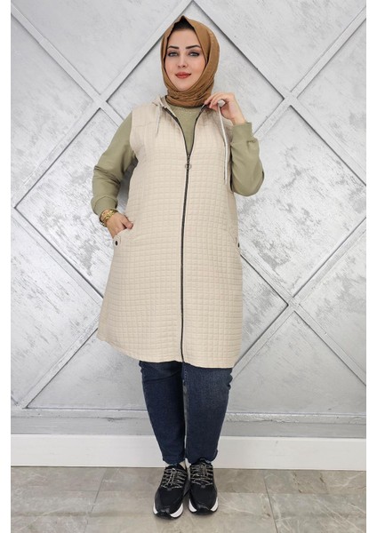 Kadın Kapitone Cepleri Düğme Detaylı Kapitone Yelek fiyatları