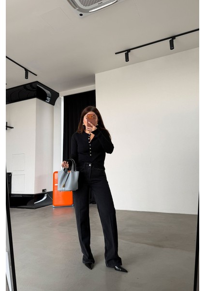 Yüksek Bel Düz Kesim Jean