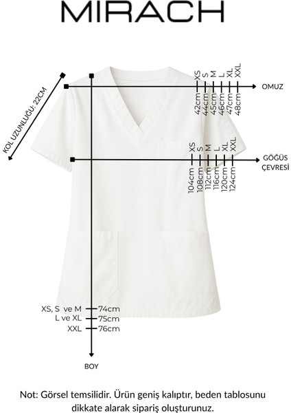 Mırach Med Kadın Tek Üst 4 Cepli Scrubs Forma fırsatları