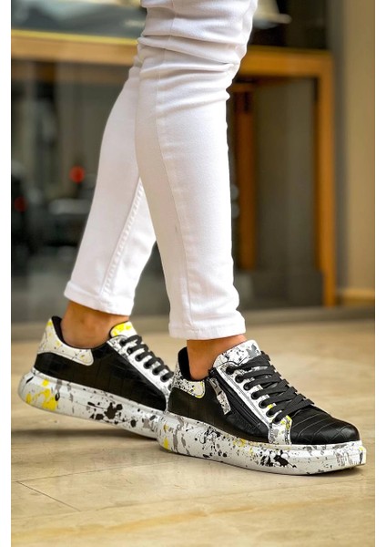 Techmrt Kb-02 Kuback Bağcıklı Crocodile Siyah Sarı Günlük Erkek Ayakkabı (Numara: 43) modelleri