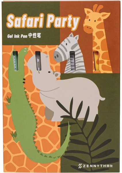 Mavi Mürekkepli Safari Jel Kalem 4'lü