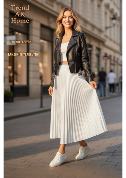 Beli Lastikli Piliseli Etek - Renk Beyaz ( Standart Beden ) fiyatları