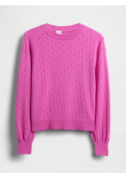 Kız Çocuk Pembe Cashsoft Relaxed Pointelle Kazak indirimleri