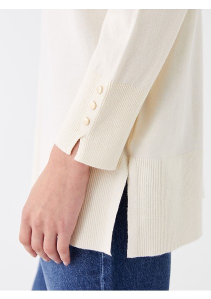 Yeni Sezon Yarım Balıkçı Yaka Düz Uzun Kollu Kadın Triko Tunik fırsatları