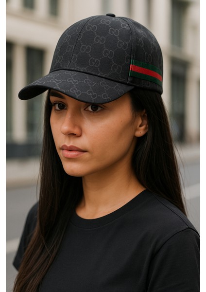 Unisex Ayarlanabilir Desen ve Motifli Siyah G Şapka Spor Şapka