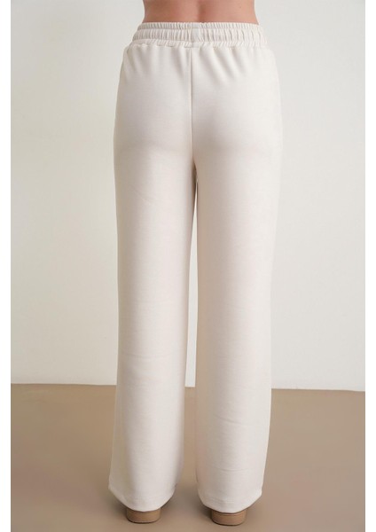 4785 Kadın Premium Modal Palazzo Dökümlü Bol Paça Pantolon Naturel