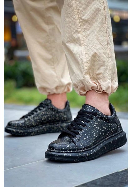 Techmrt KB-X500 Kuback Siyah Gold Bağcıklı Günlük Erkek Ayakkabı (Numara: 40) fiyatları