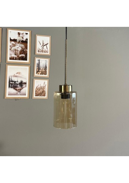 Vetra Cam Bal Rengi Tekli Avize Ince Eskitme Başlık Retro Sarkıt Lamba Restoran Salon Aydınlatma modelleri