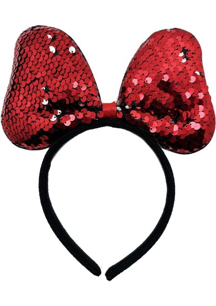 Bfs Renk Değiştiren Pullu Payetli Parti Tacı Kırmızı Gümüş Renk 20X16 cm fiyatları