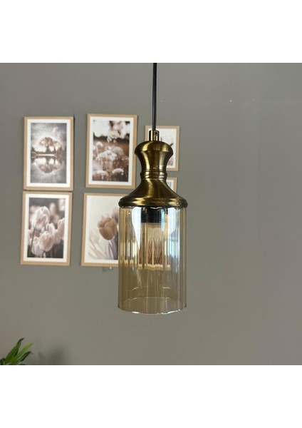 Vetra Cam Bal Rengi Tekli Avize Eskitme Tokmak Başlık Retro Sarkıt Lamba Restoran Salon Aydınlatma fiyatları