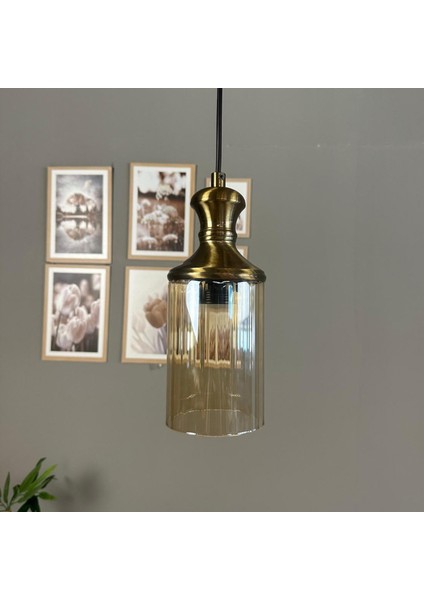 Vetra Cam Bal Rengi Tekli Avize Eskitme Tokmak Başlık Retro Sarkıt Lamba Restoran Salon Aydınlatma indirimleri