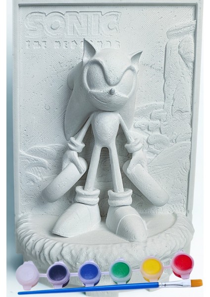 Sonic Figürü 3D Taş Çocuk Boyama Etkinliği