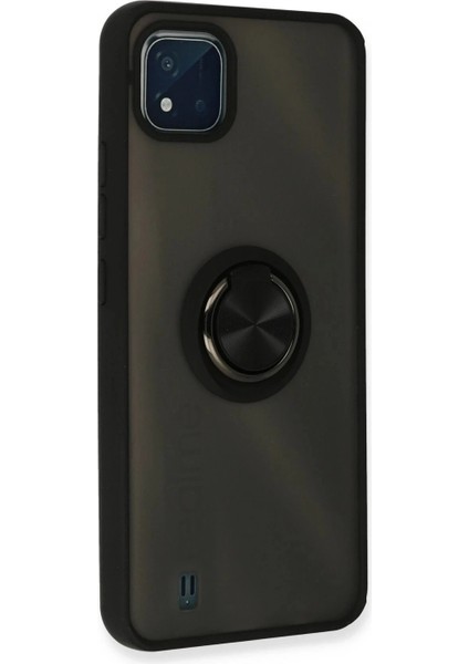 Realme C11 2021 Kılıf Montreal Yüzüklü Silikon Kapak - Siyah modelleri