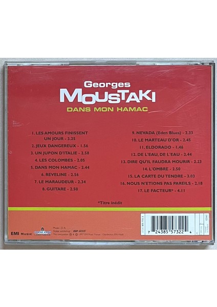 Georges Moustaki Dans Mon Hamac CD (Orijinal 1997 Dönem Baskı Cd) fiyatları