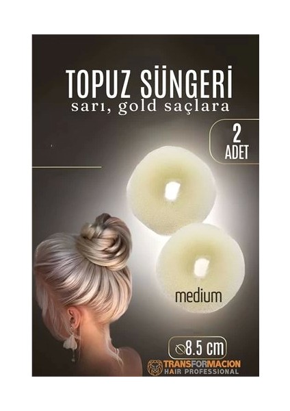 Bfs Gold Mini Saç Topuz Süngeri 2 Adet 8.5 cm Çap 3.5 cm Kalınlık