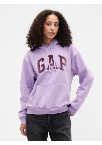 Kadın Açık Lila Relaxed Gap Logo Sweatshirt