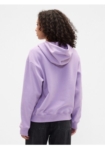 Kadın Açık Lila Relaxed Gap Logo Sweatshirt fırsatları