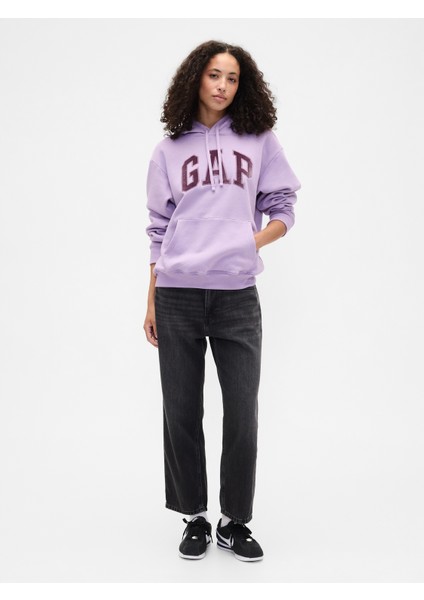 Kadın Açık Lila Relaxed Gap Logo Sweatshirt indirimleri