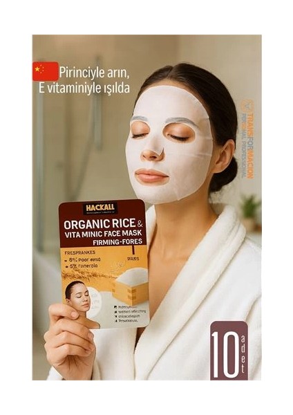 Bfs Organik Pirinç & Vitamin E Yüz Maskesi – Gözenek Sıkılaştırıcı Nemlendirici