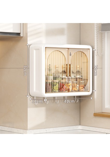 Delmeden Duvara Monte Saklama Kutusu Duvara Monte Banyo Nem Geçirmez Saklama Dolabı Manyetik Emiş Toz Saklama Mutfak Baharat Saklama Kutusu (Yurt Dışından)