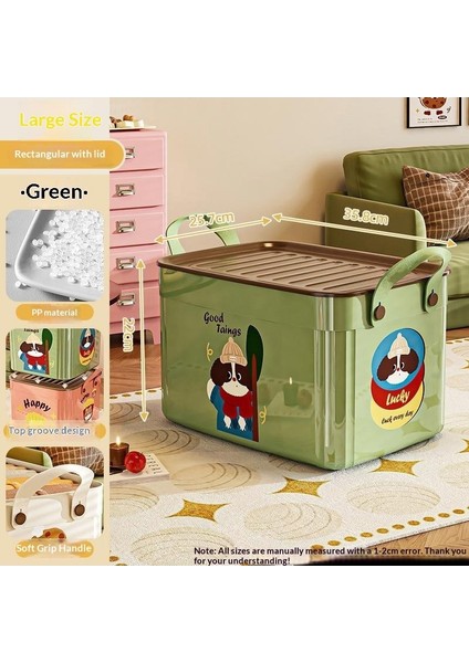 Kapaklı Büyük Kapasiteli Çeşitli Saklama Kutusu Çok Işlevli Masaüstü Düzenleyici Yeni Ev Karikatür Desen Saklama Kutusu (Yurt Dışından)