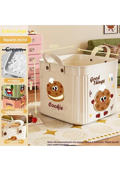 Kapaklı Büyük Kapasiteli Çeşitli Saklama Kutusu Çok Işlevli Masaüstü Düzenleyici Yeni Ev Karikatür Desen Saklama Kutusu (Yurt Dışından)